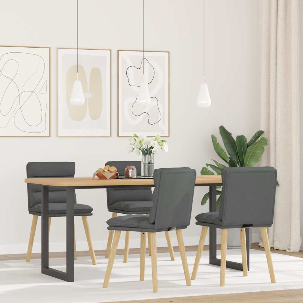 vidaXL Eetkamerstoelen 4 st stof lichtgrijs
