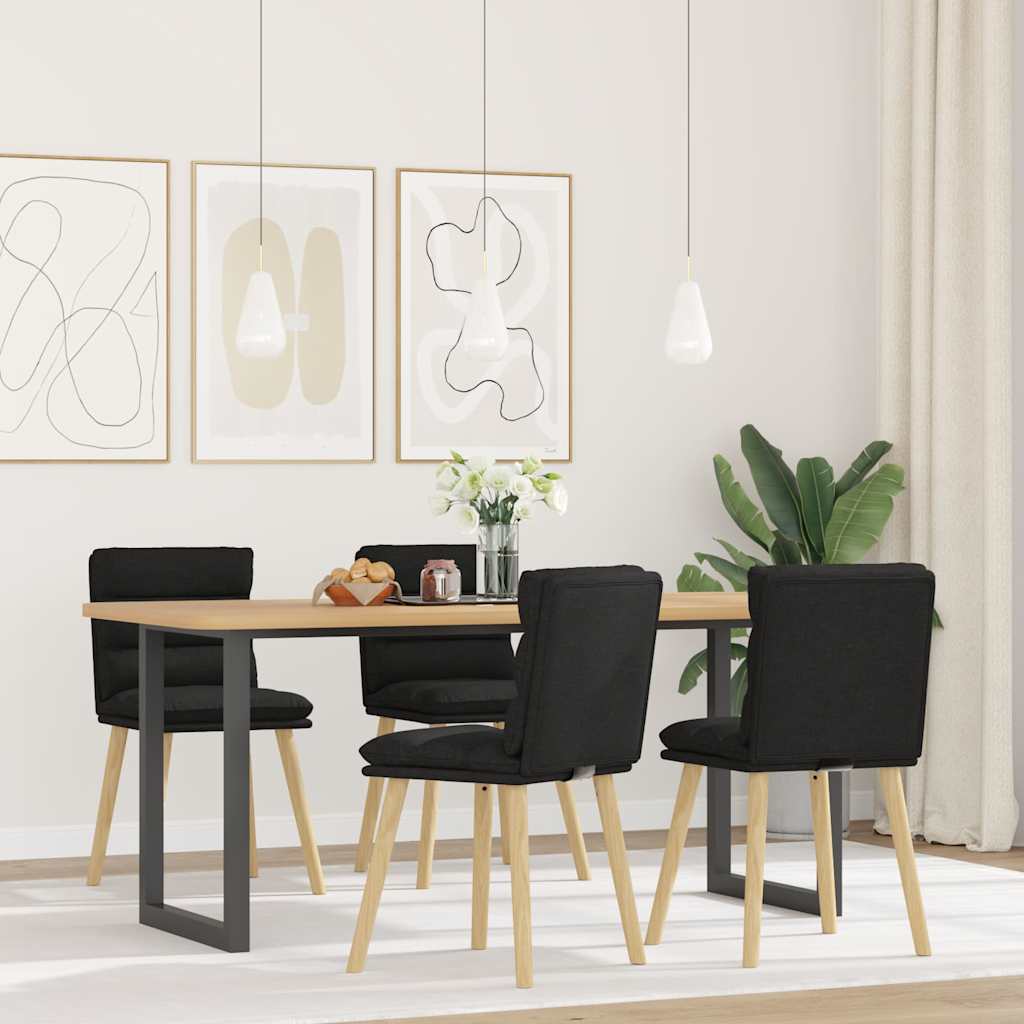 vidaXL Eetkamerstoelen 4 st stof lichtgrijs