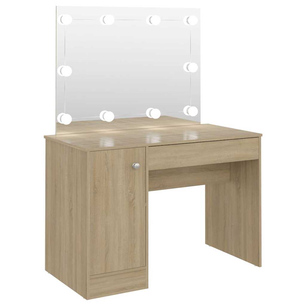 vidaXL Kaptafel met LED-verlichting 110x55x145 cm MDF grijs