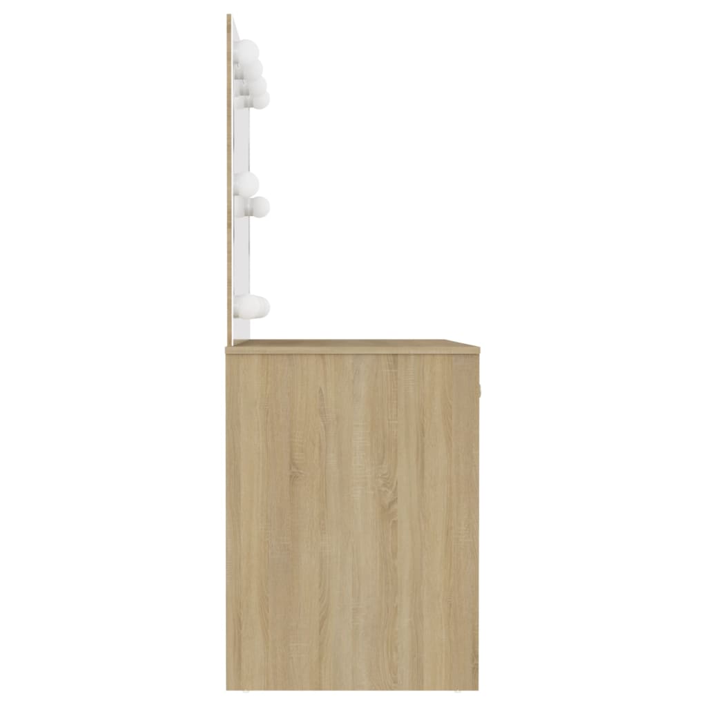 vidaXL Kaptafel met LED-verlichting 110x55x145 cm MDF grijs