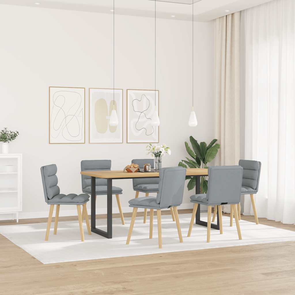 vidaXL Eetkamerstoelen 4 st stof lichtgrijs