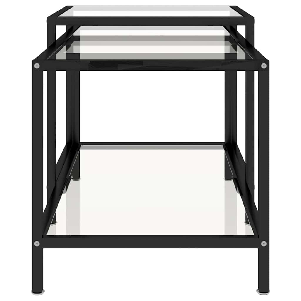 vidaXL 2-delige Salontafelset gehard glas transparant
