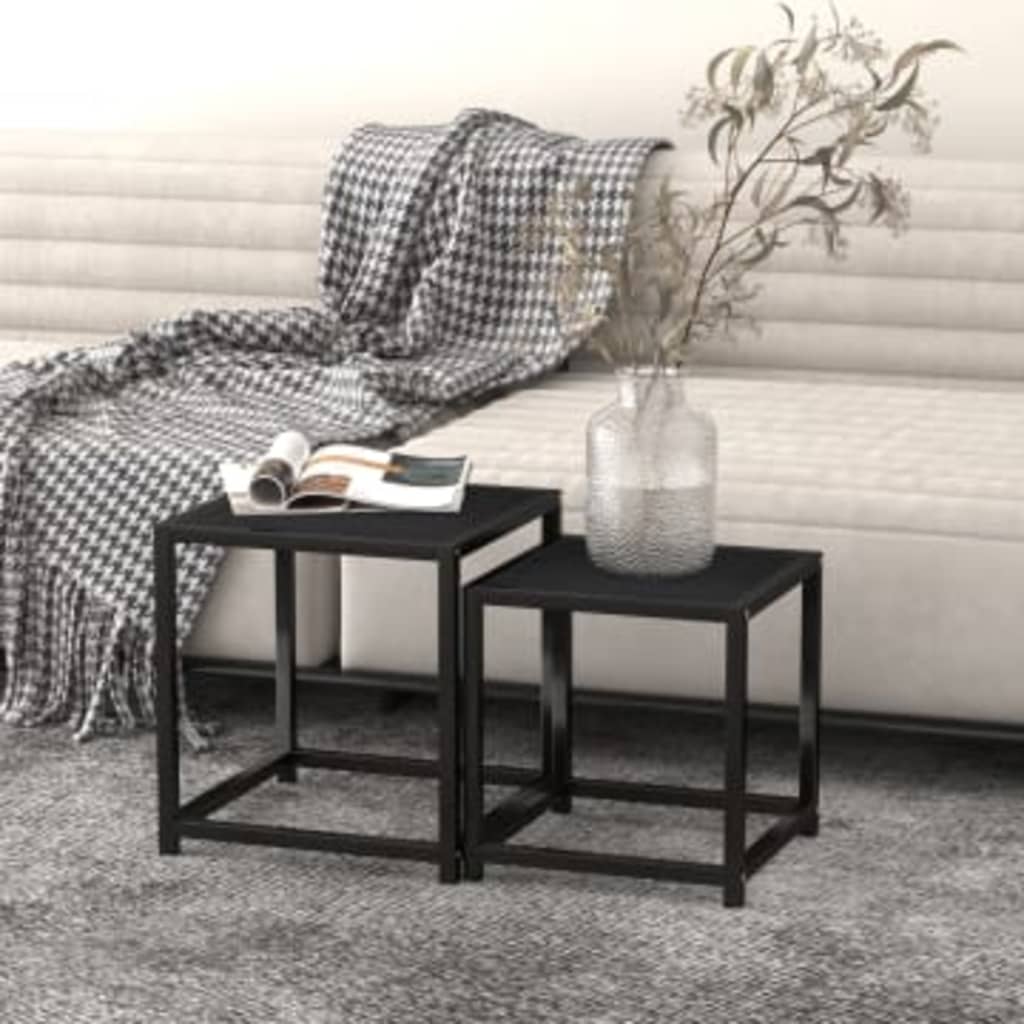 vidaXL Coffee Tables 2 pcs MDF black and yellow