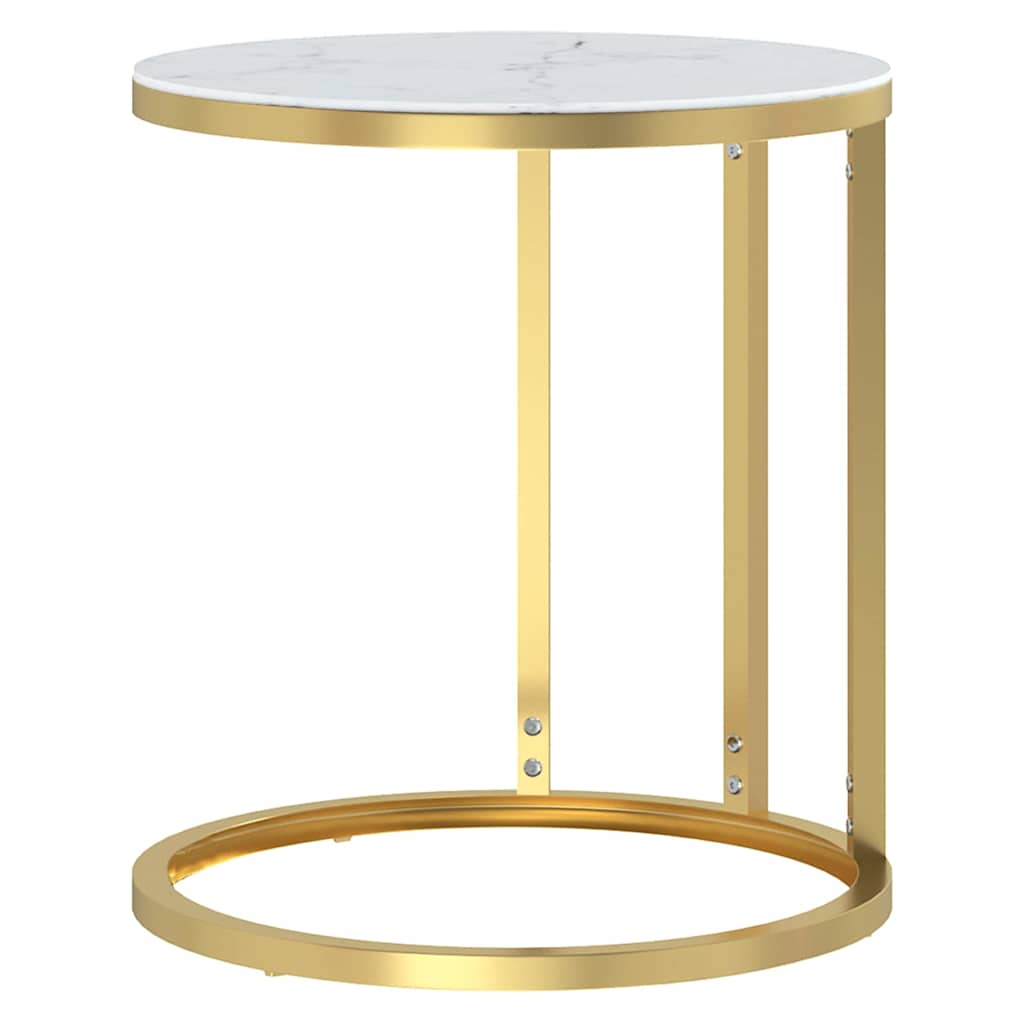 vidaXL Bijzettafel 45 cm gehard glas goudkleurig en transparant