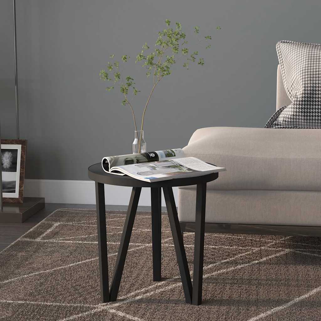 vidaXL Coffee table Ø35 cm MDF black and yellow