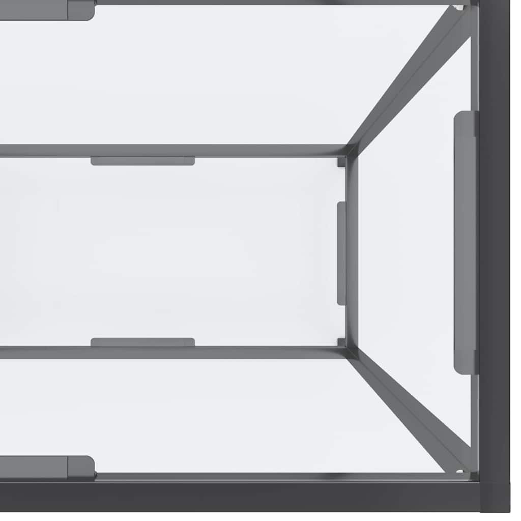 vidaXL Console Table 140x35x75.5 cm Tempered Glass Transparent