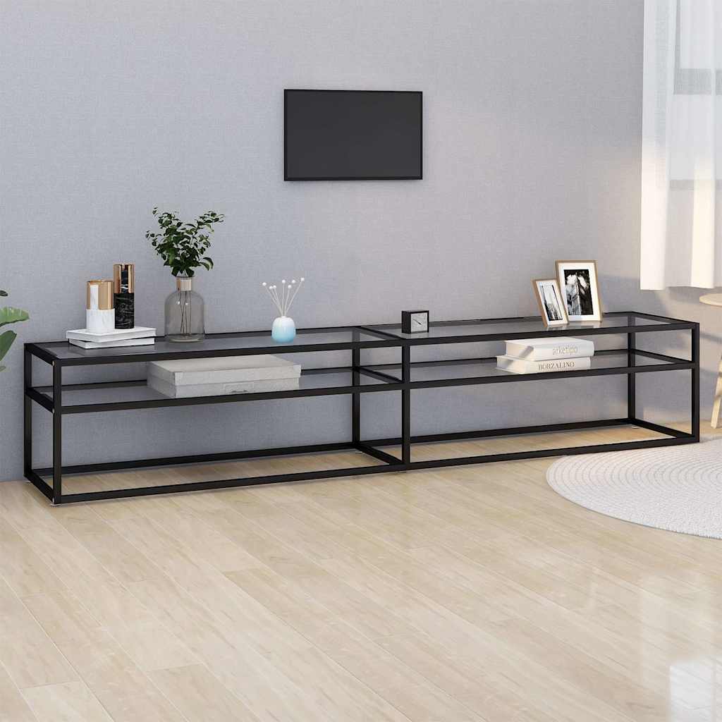vidaXL Tv-meubel 140x40x40,5 cm gehard glas transparant