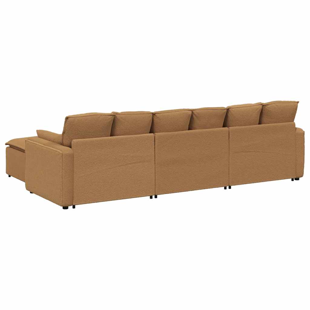 vidaXL Modulaire bank met voetenbank en kussens beige