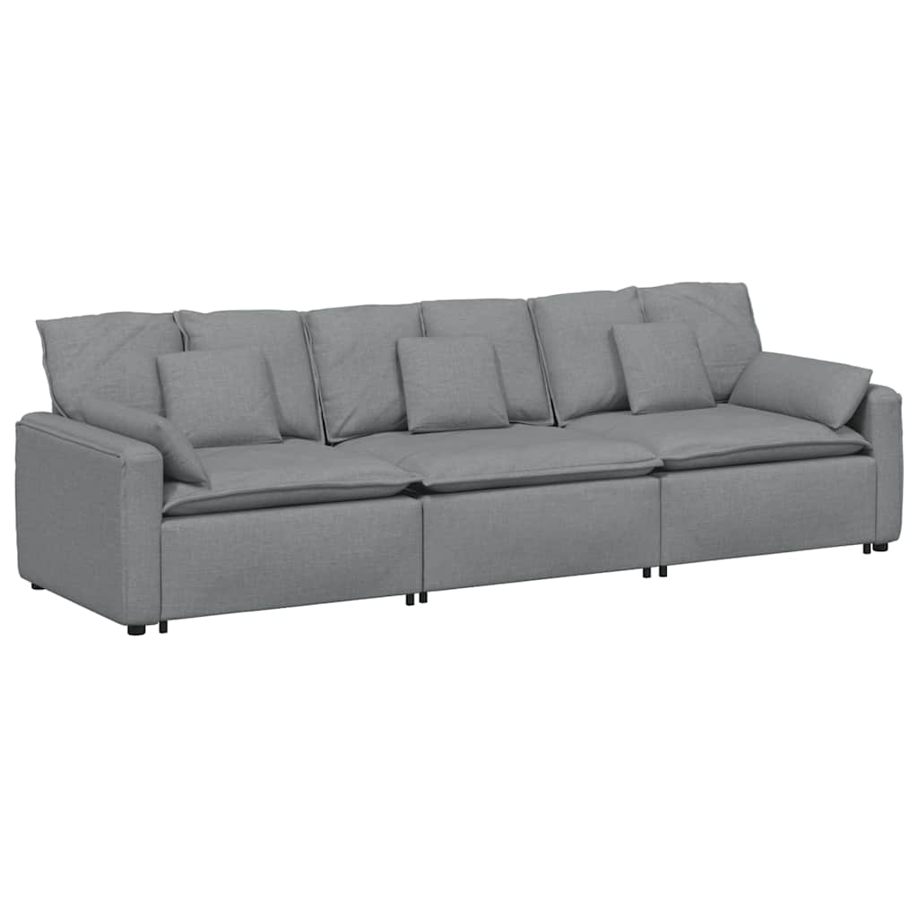vidaXL Modulaire bank met kussens lichtgrijs
