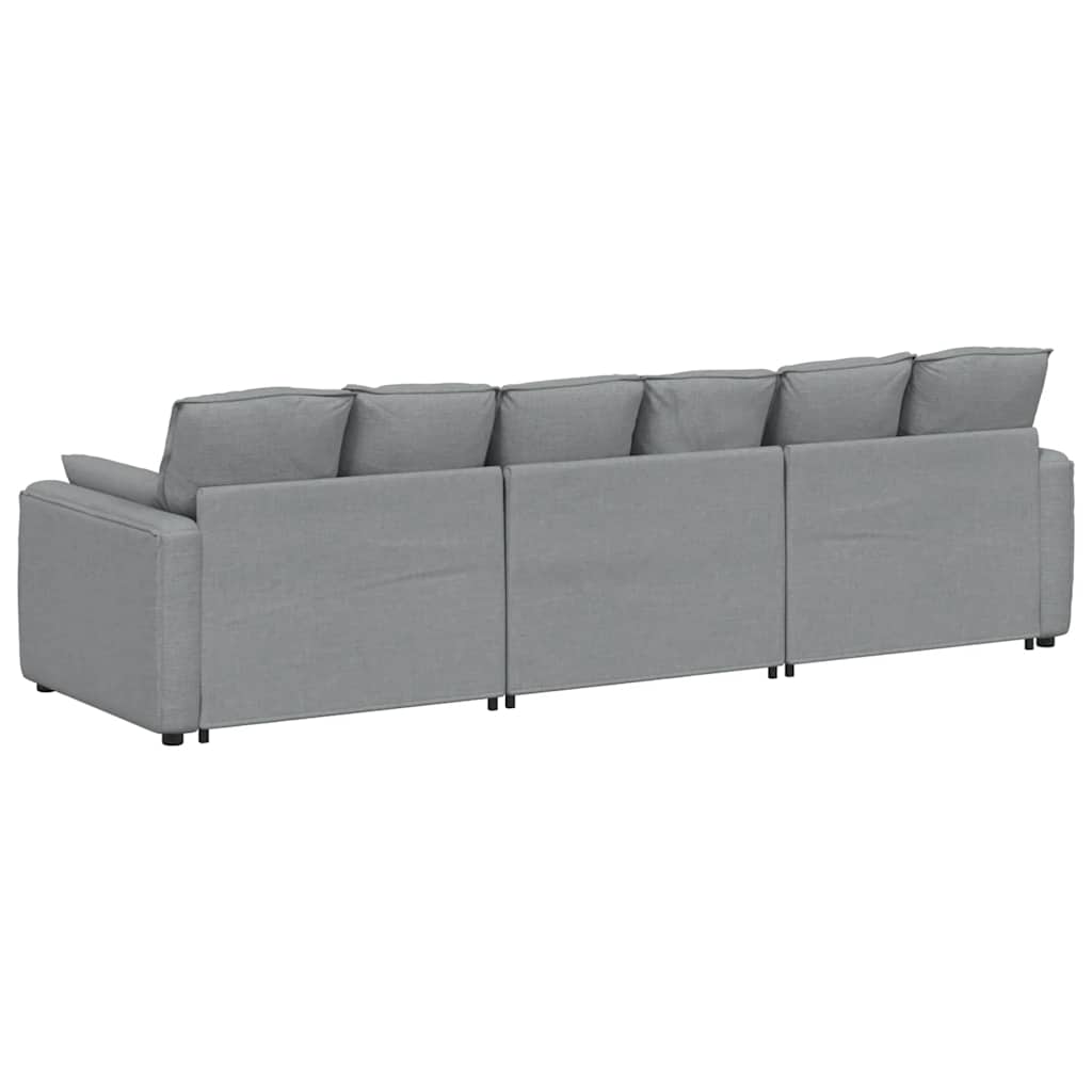 vidaXL Modulaire bank met kussens lichtgrijs