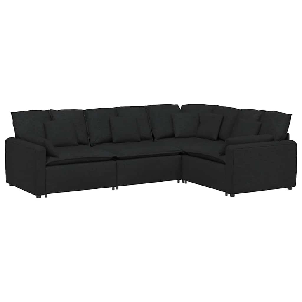 vidaXL Modular Sofa with Cushions Fabric Light Grey