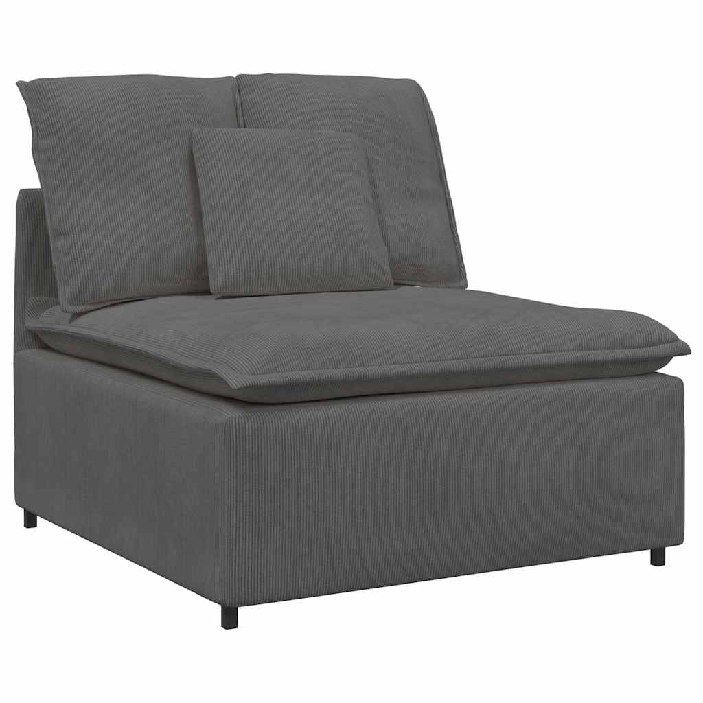 vidaXL Modular Sofa with Cushions Corduroy Fabric Light Grey