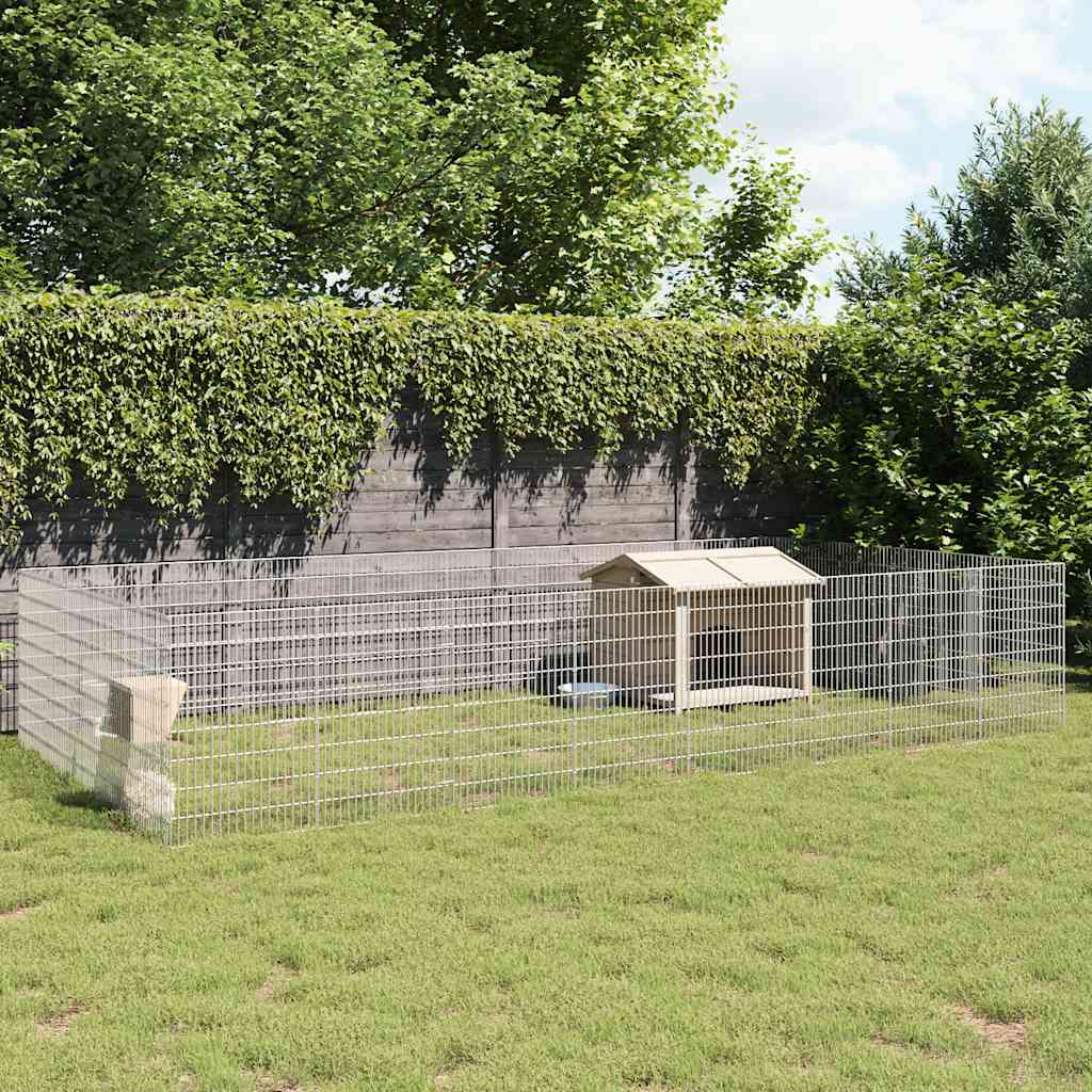 vidaXL Pet Enclosure 6 Panels 54x60 cm Galvanized Iron