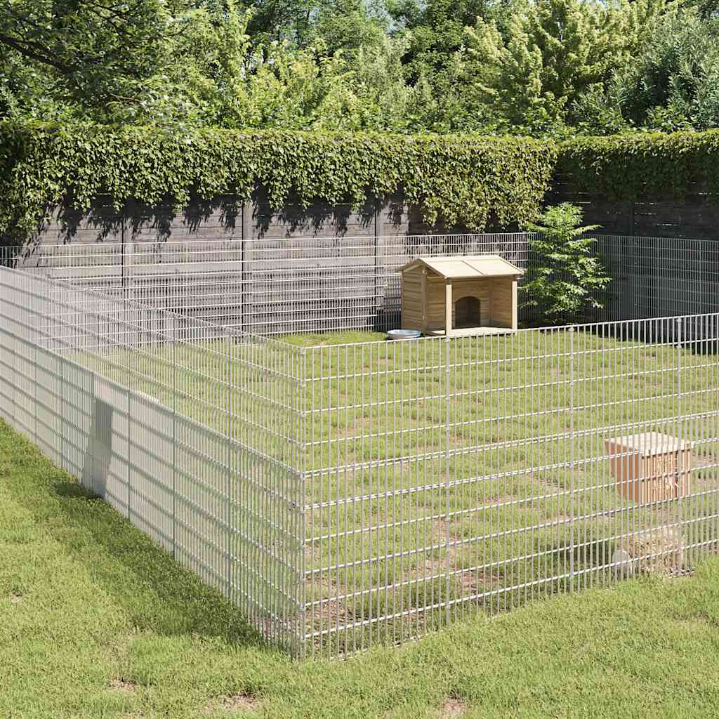 vidaXL Pet Enclosure 6 Panels 54x60 cm Galvanized Iron