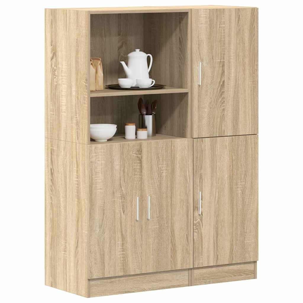 vidaXL 2-delige Keukenkastenset bewerkt hout wit