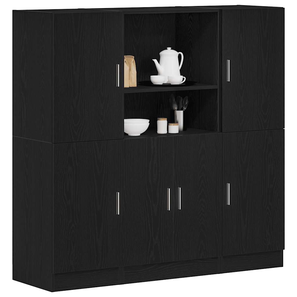 vidaXL 3-delige Keukenkastenset bewerkt hout wit