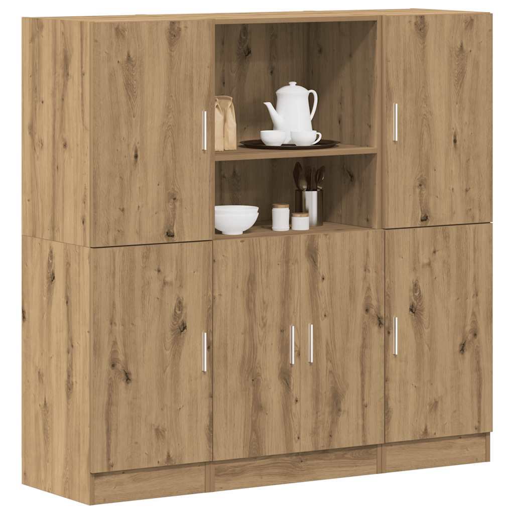 vidaXL 3-delige Keukenkastenset bewerkt hout wit