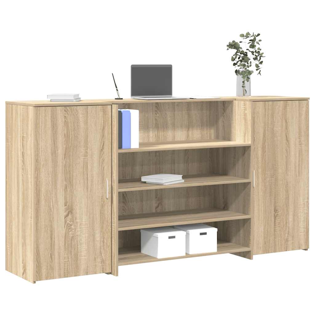 vidaXL Receptiebalie Wit 180x50x103,5 cm Bewerkt Hout