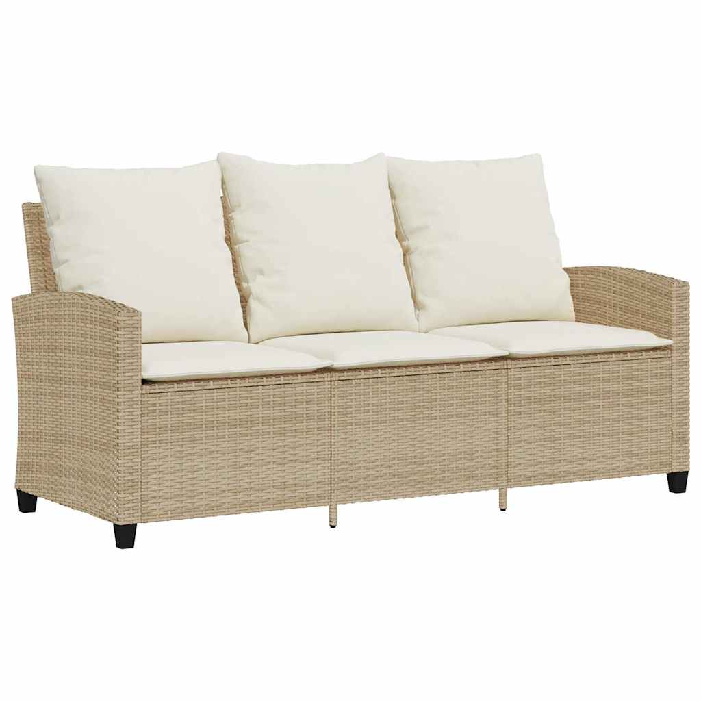 vidaXL 6-delige Loungeset met kussens poly rattan zwart