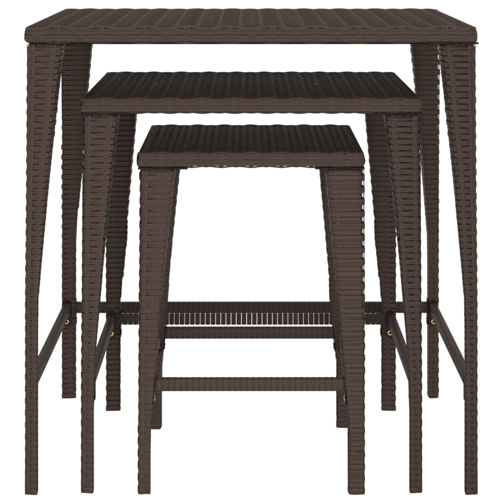 vidaXL Garden Table Set 3 Pieces Poly Rattan Black
