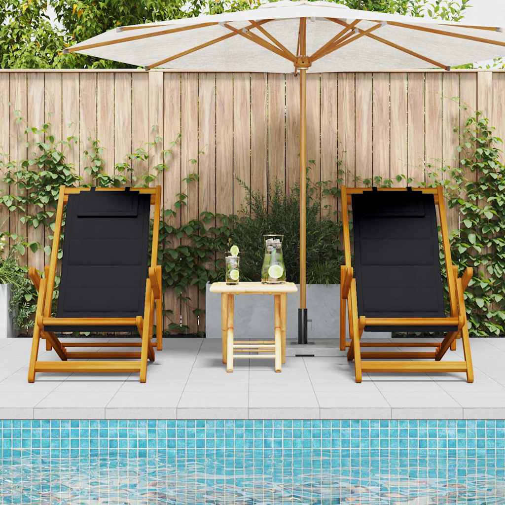 vidaXL Zonstoel 2 pcs Bruin 61.5 x 123 x 82cm Massief acaciahout