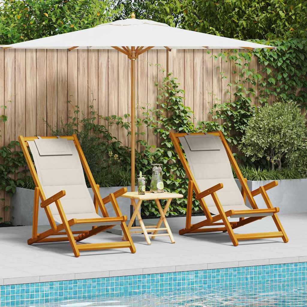 vidaXL Zonstoel 2 pcs Bruin 61.5 x 123 x 82cm Massief acaciahout