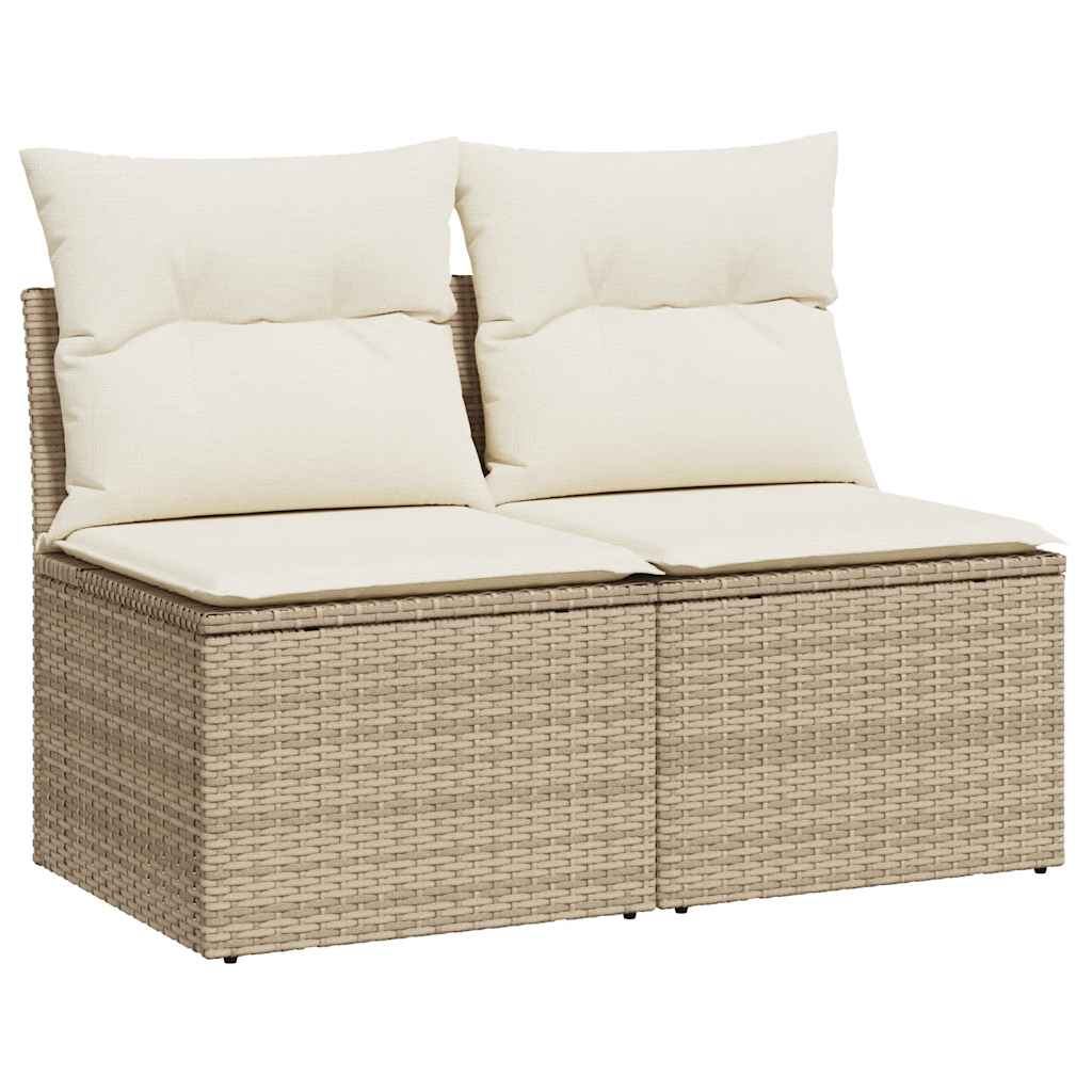 vidaXL 2-Piece Lounge Set with Cushions Poly Rattan Acacia Black