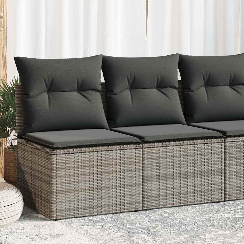 vidaXL 2-Piece Lounge Set with Cushions Poly Rattan Acacia Black