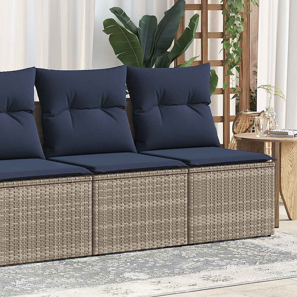 vidaXL 2-delige Loungeset met kussens poly rattan acacia zwart