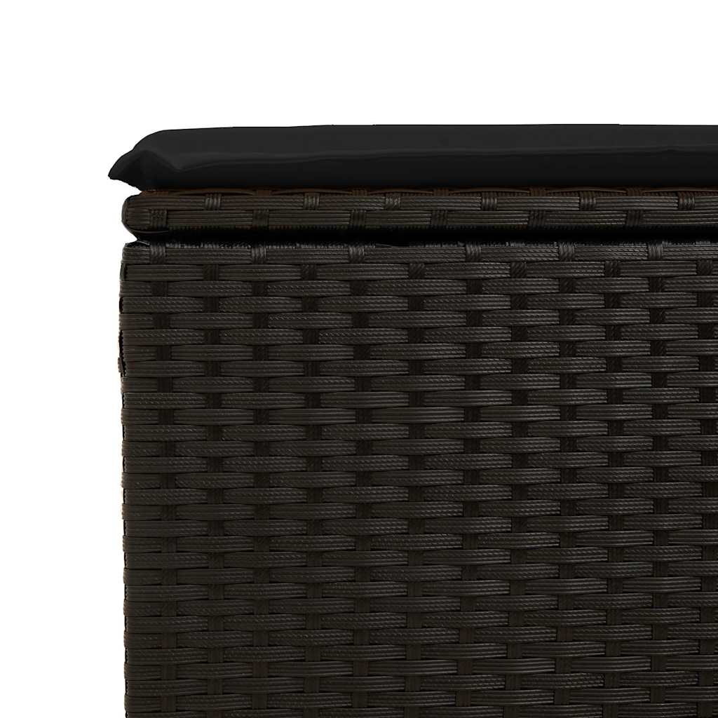 vidaXL 7-delige Loungeset met kussens poly rattan zwart