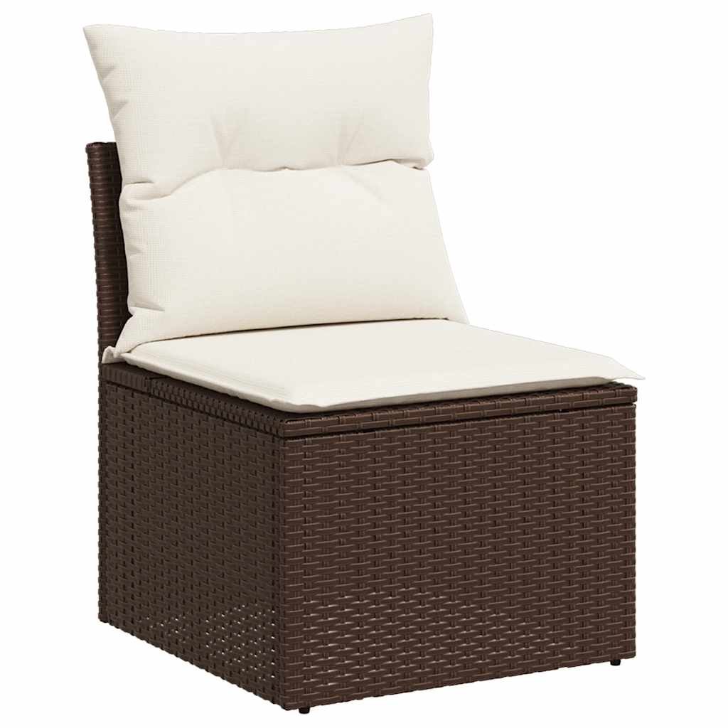 vidaXL 7-Piece Lounge Set with Cushions Poly Rattan Black