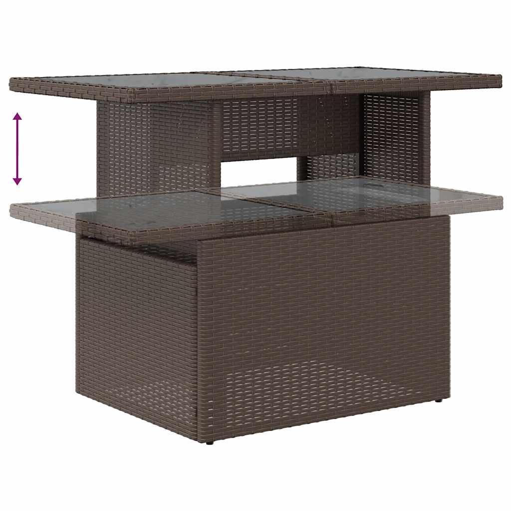vidaXL 7-Piece Lounge Set with Cushions Poly Rattan Black