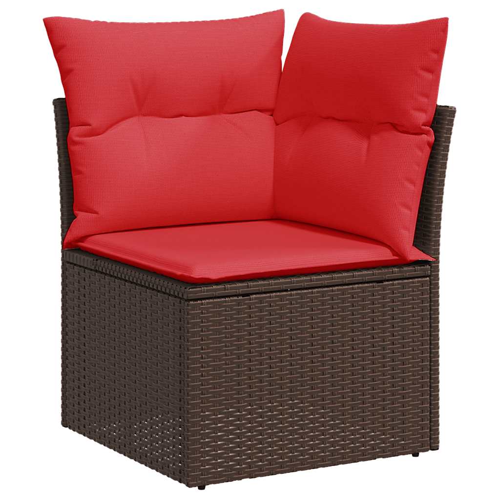 vidaXL 6-Piece Garden Sofa Set with Cushions Black Poly Rattan