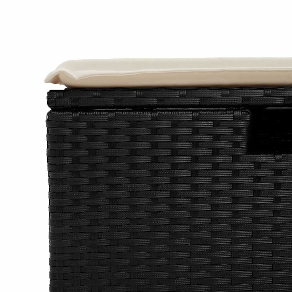 vidaXL 8-delige Loungeset met kussens poly rattan zwart