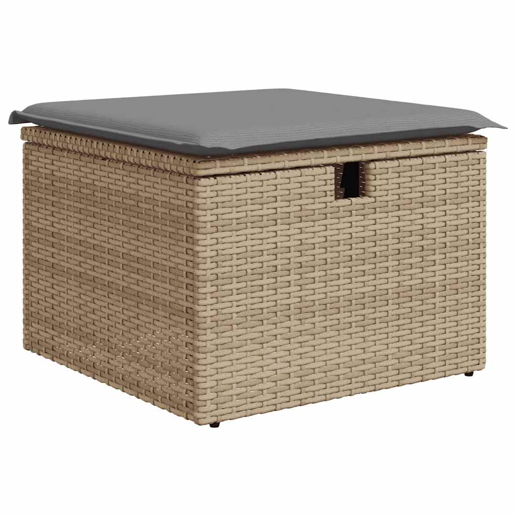 vidaXL 9-delige Loungeset met kussens poly rattan zwart