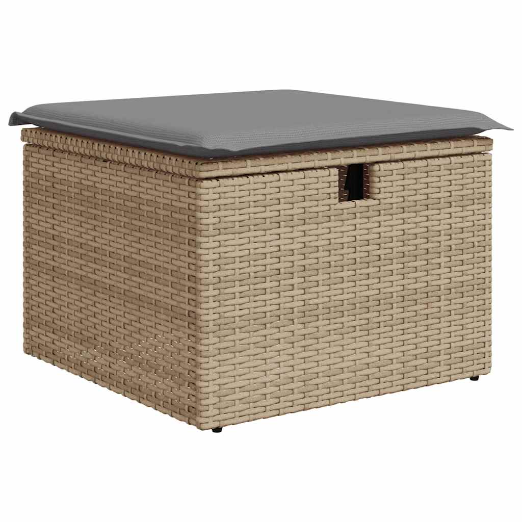 vidaXL 7-delige Loungeset met kussens poly rattan zwart