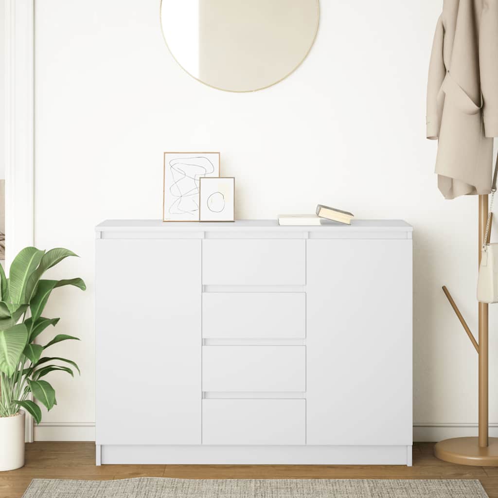 vidaXL Chest of Drawers 100.5x35x76 cm Chipboard White