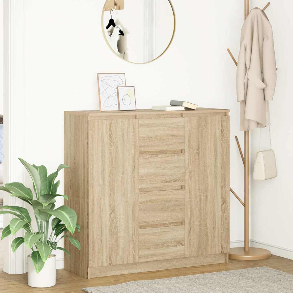 vidaXL Dressoir met lades 100,5x35x98,5 cm spaanplaat wit
