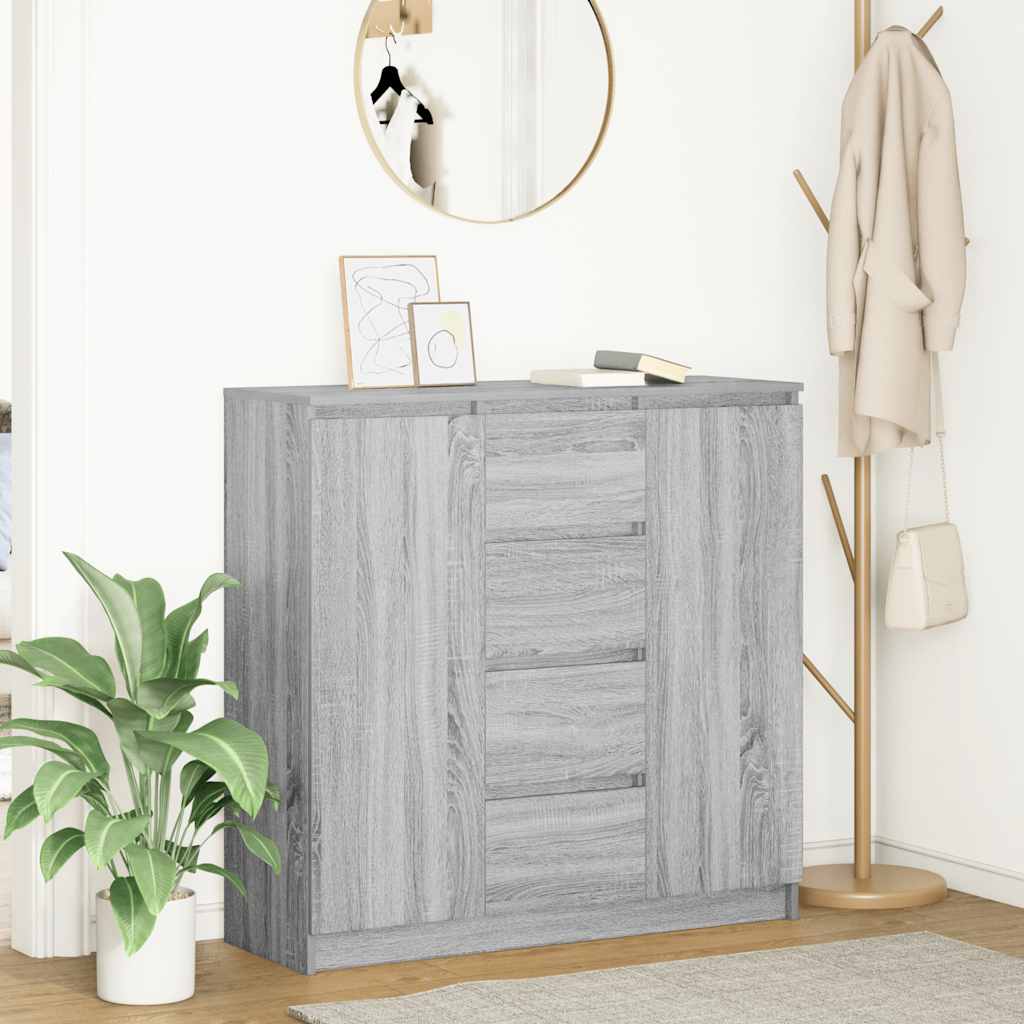 vidaXL Dressoir met lades 100,5x35x98,5 cm spaanplaat wit