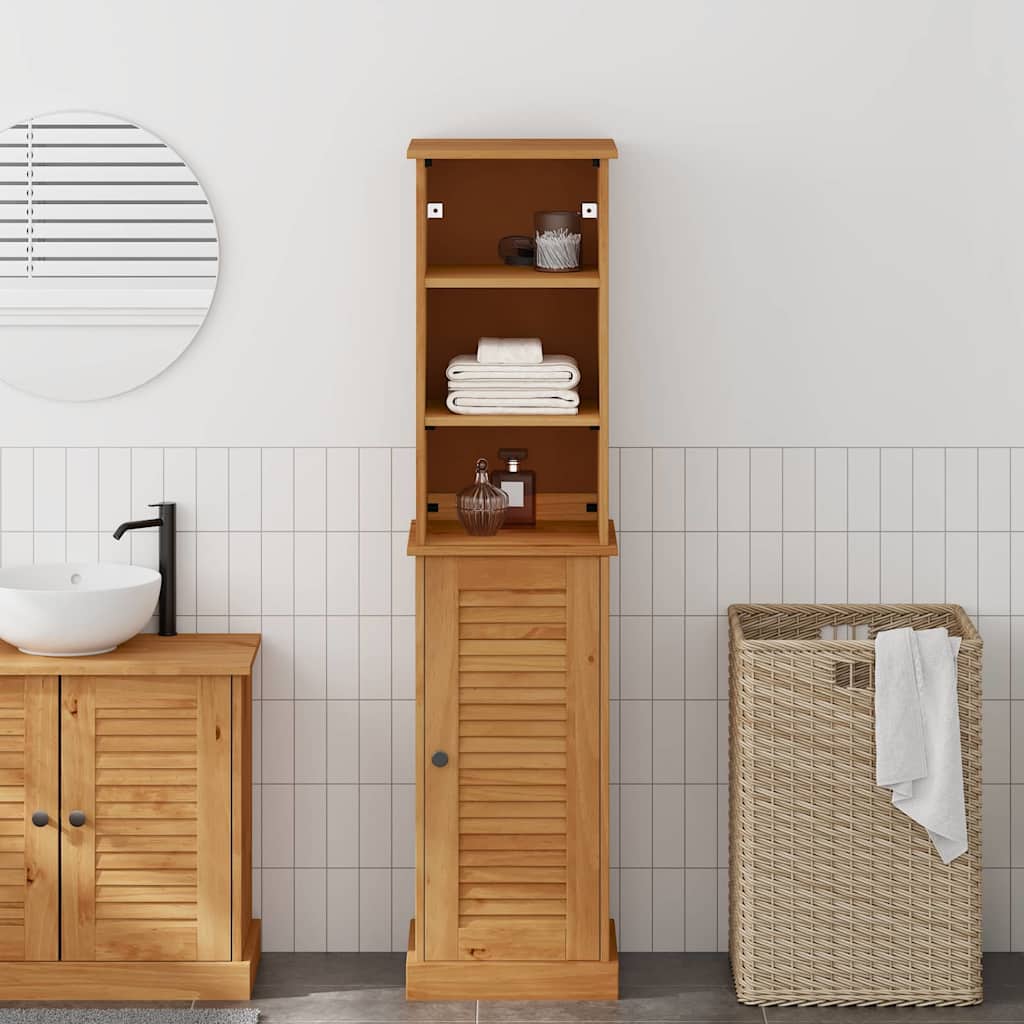 vidaXL Badkamermeubel Set met plank VIGO 2 pcs Bruin en Honingbruin