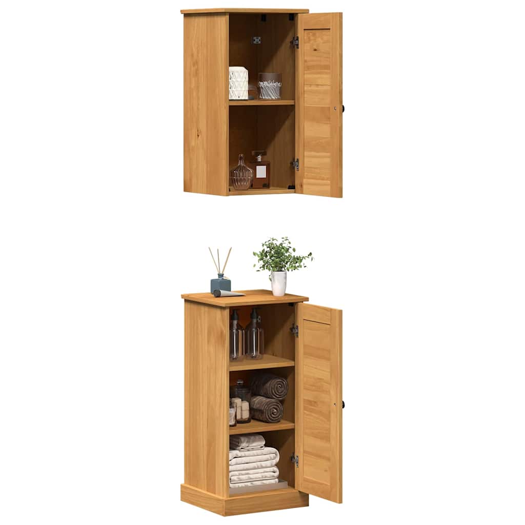 vidaXL Badkamermeubel Set met plank VIGO 2 pcs Bruin en Honingbruin