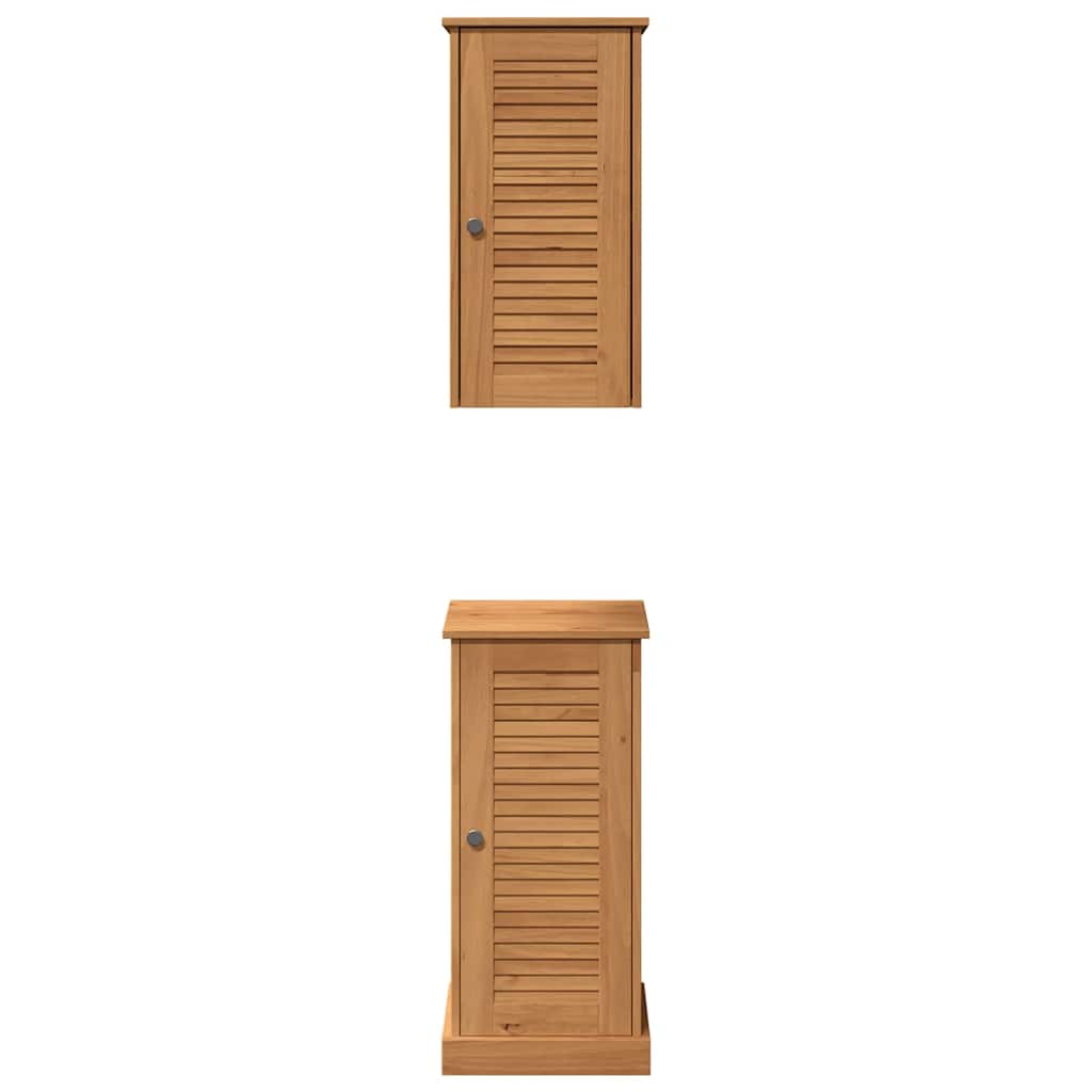 vidaXL Badkamermeubel Set met plank VIGO 2 pcs Bruin en Honingbruin