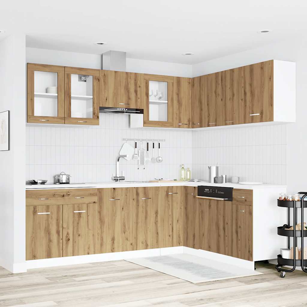 vidaXL 11-delige Keukenkastenset Lyon bewerkt hout oud houtkleurig