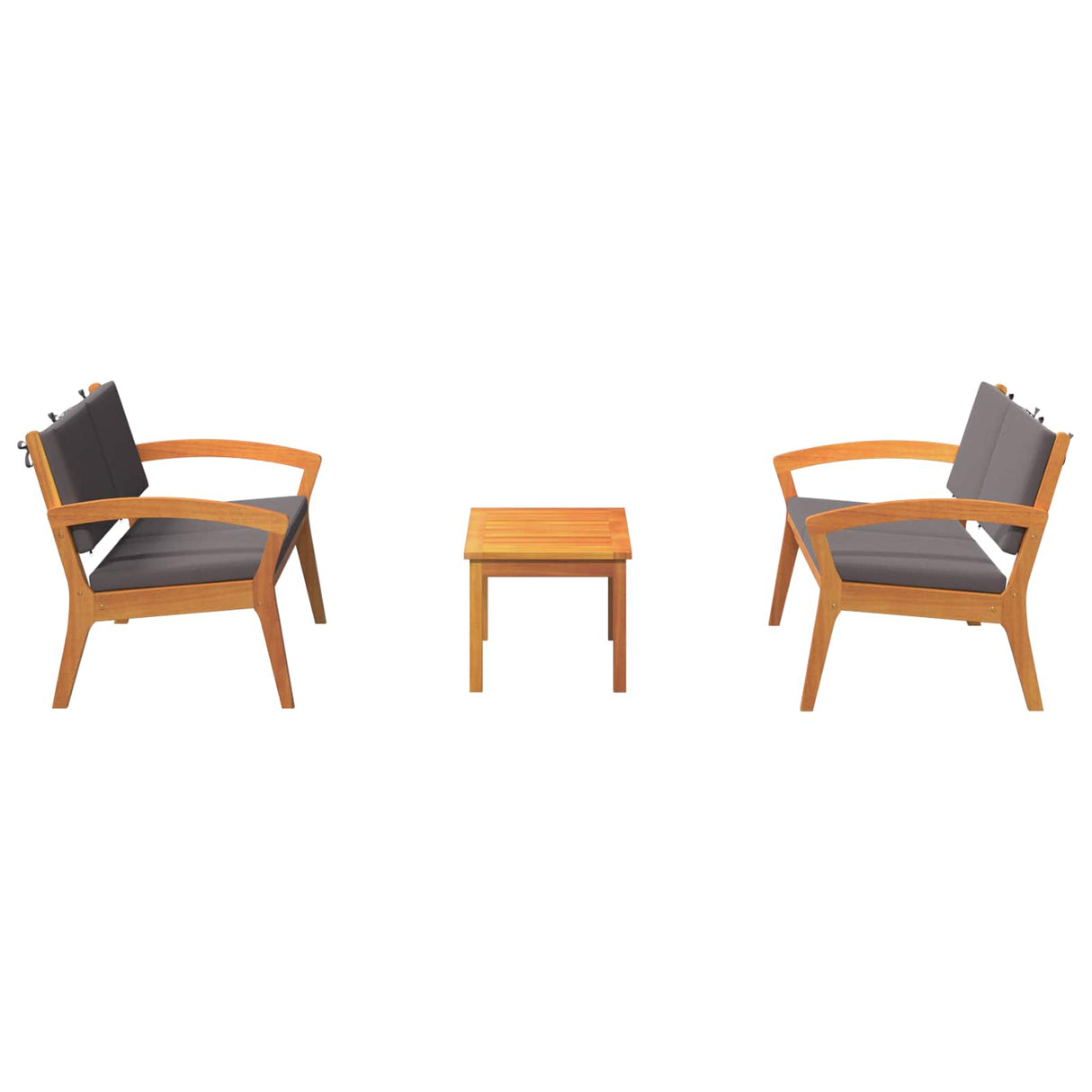 vidaXL Bistroset met kussen 4 pcs Bruin Polyester