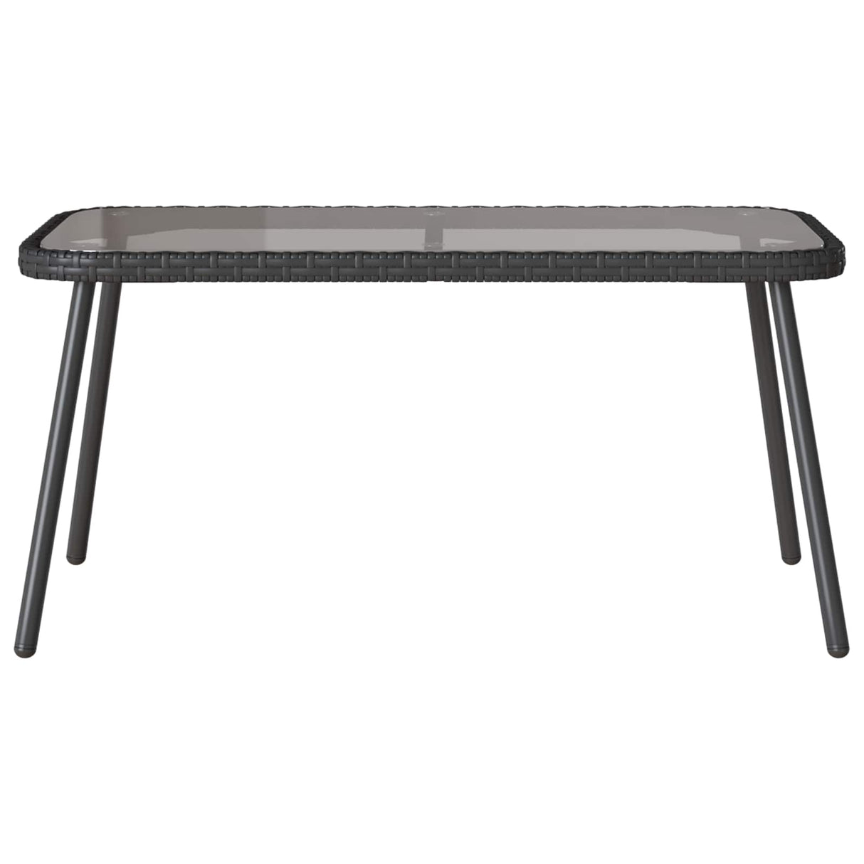 vidaXL Garden Bench Set with cushion 2 pcs Black poly rattan