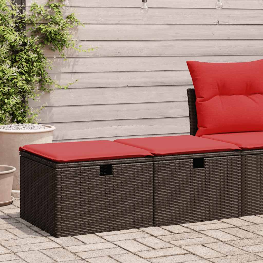 vidaXL 2-delige Loungeset met kussens poly rattan acacia zwart