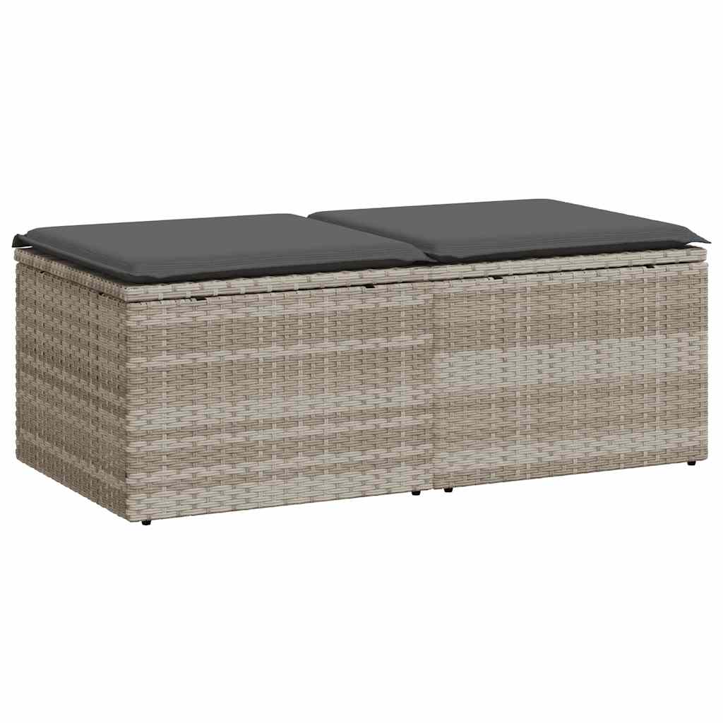vidaXL 2-delige Loungeset met kussens poly rattan acacia zwart
