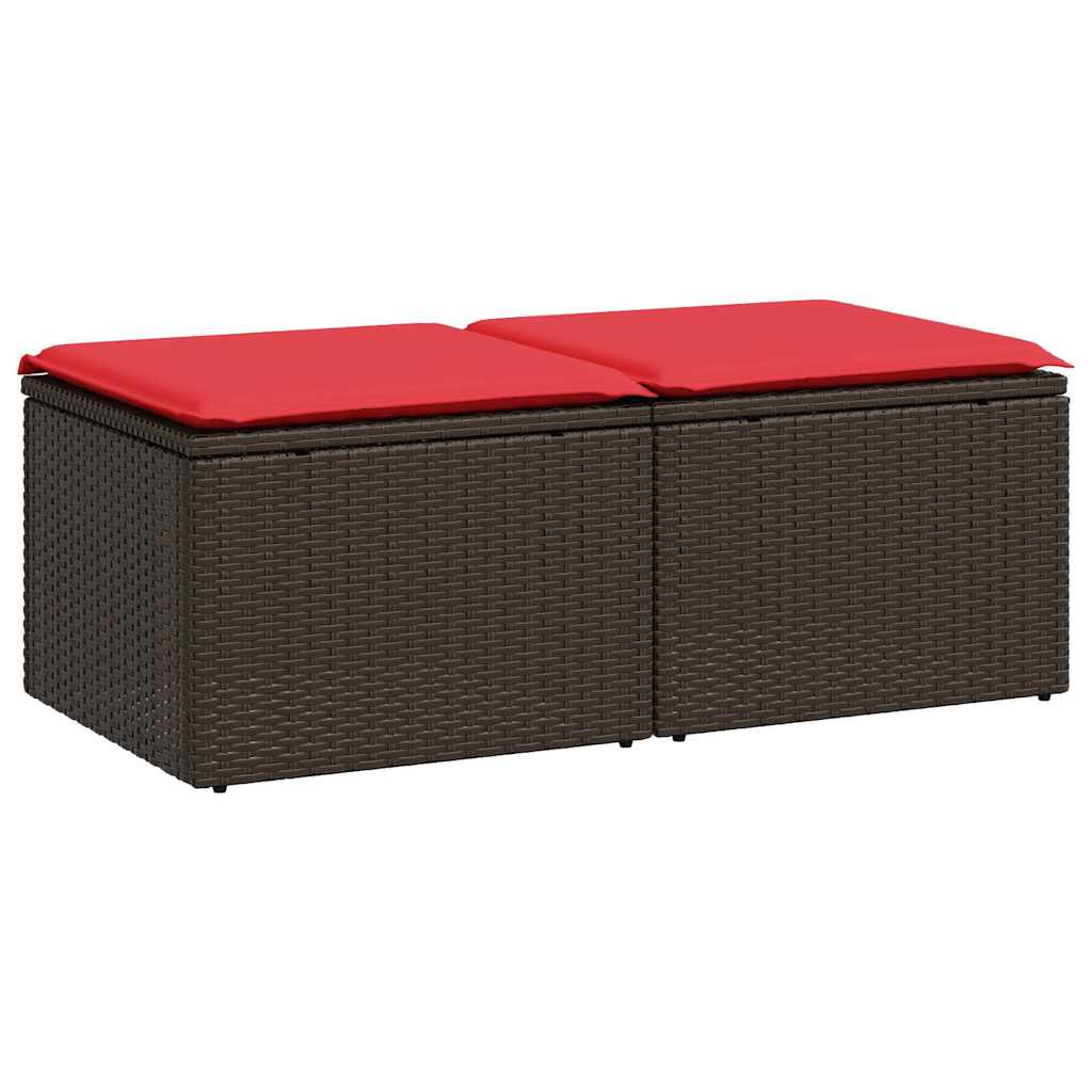 vidaXL 2-Piece Lounge Set with Cushions Poly Rattan Acacia Black
