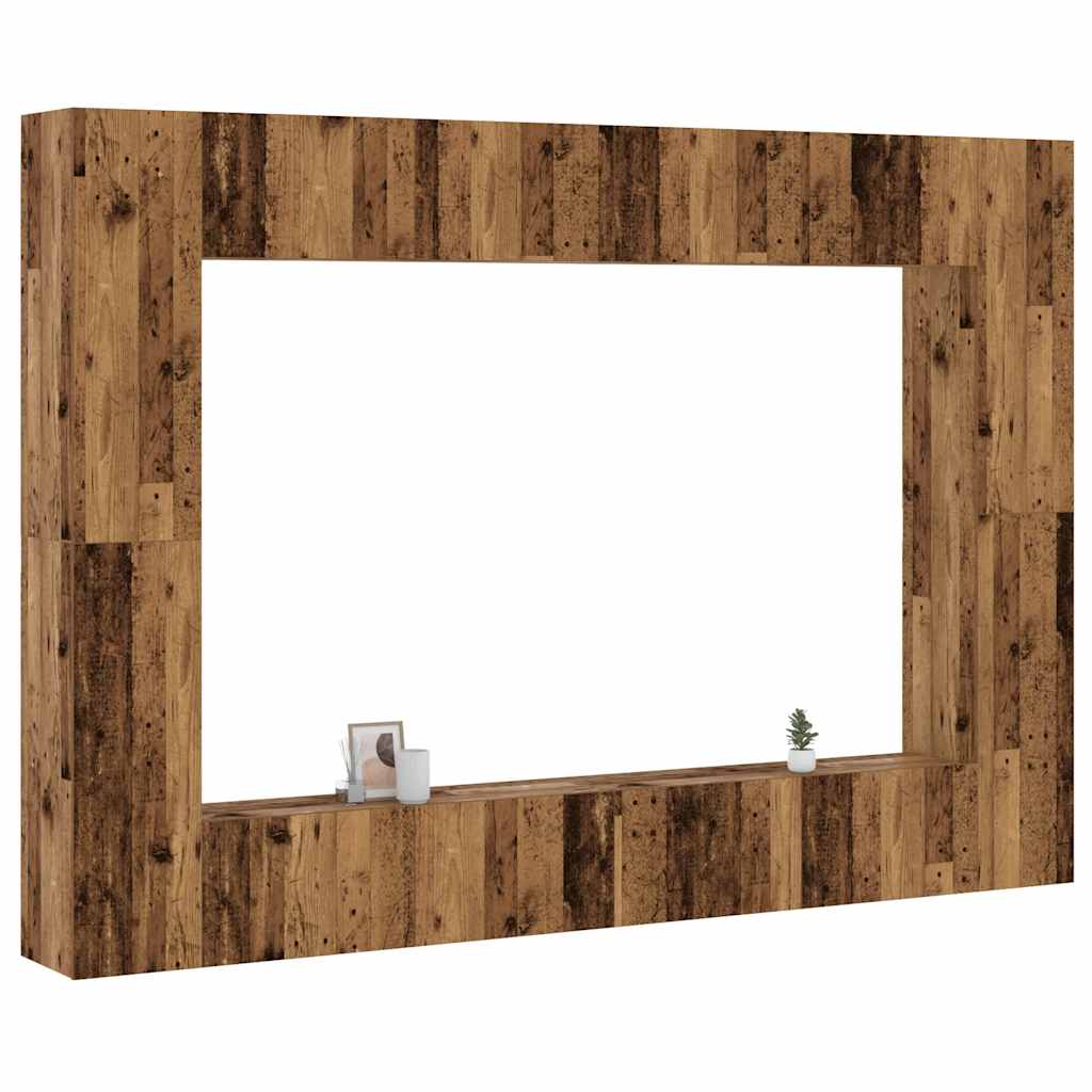 vidaXL 8-piece TV Cabinet Set Engineered Wood White