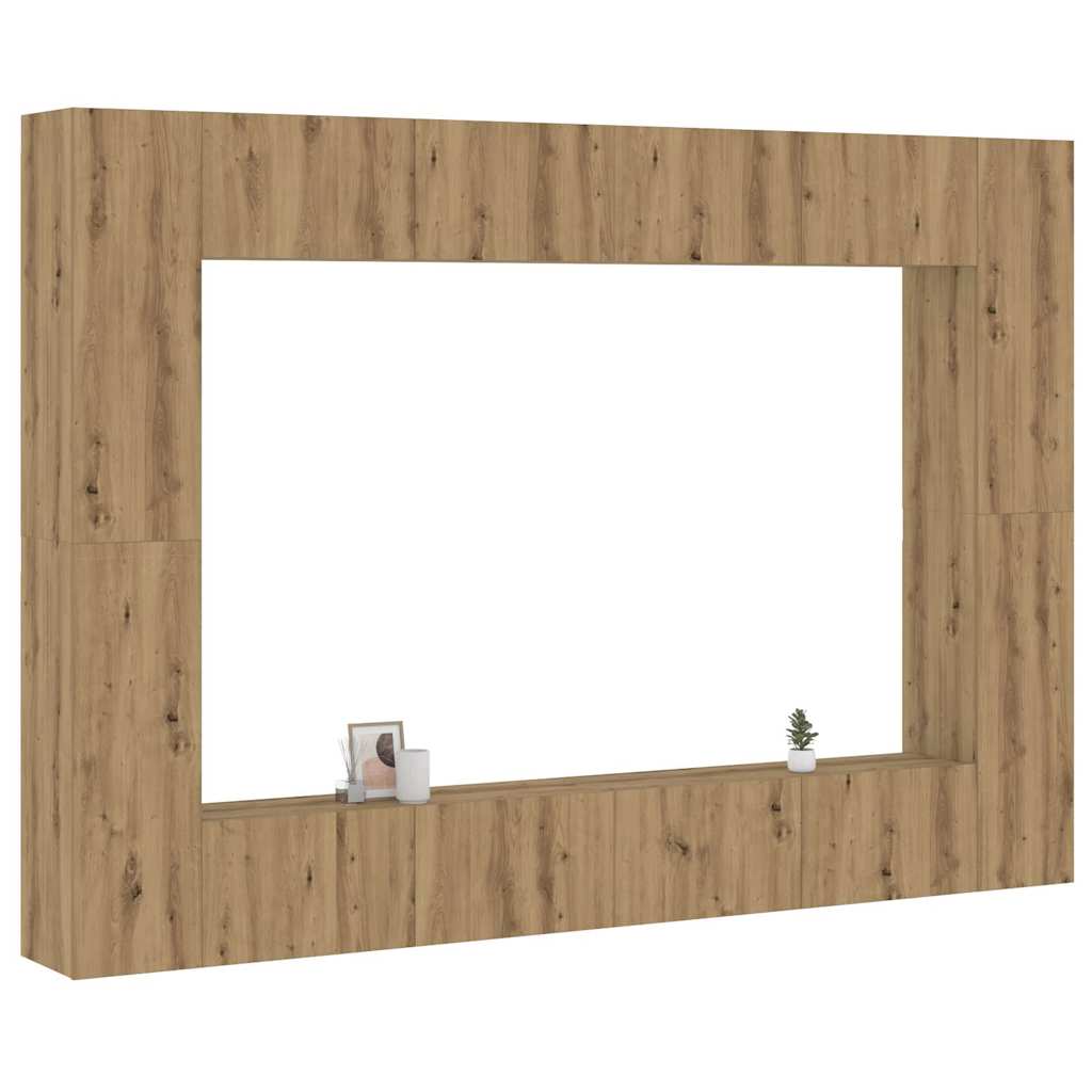 vidaXL 8-piece TV Cabinet Set Engineered Wood White